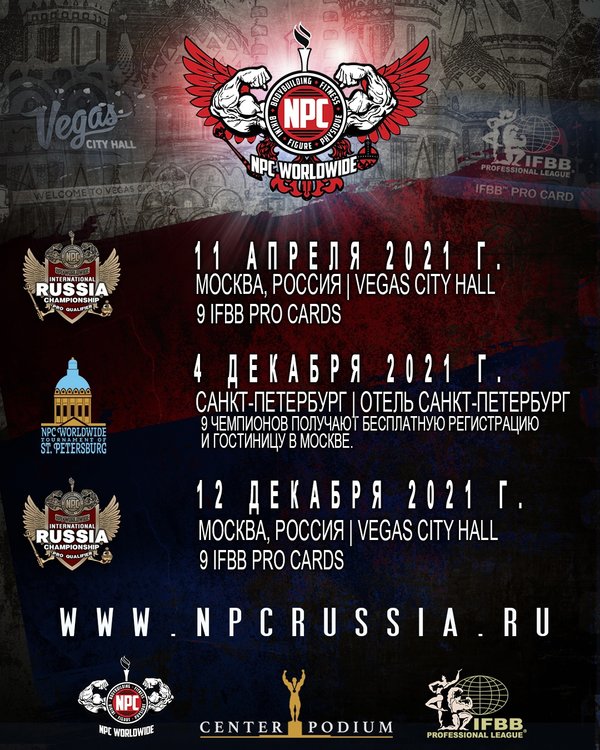 Афиша соревнований NPC Worldwide Russia