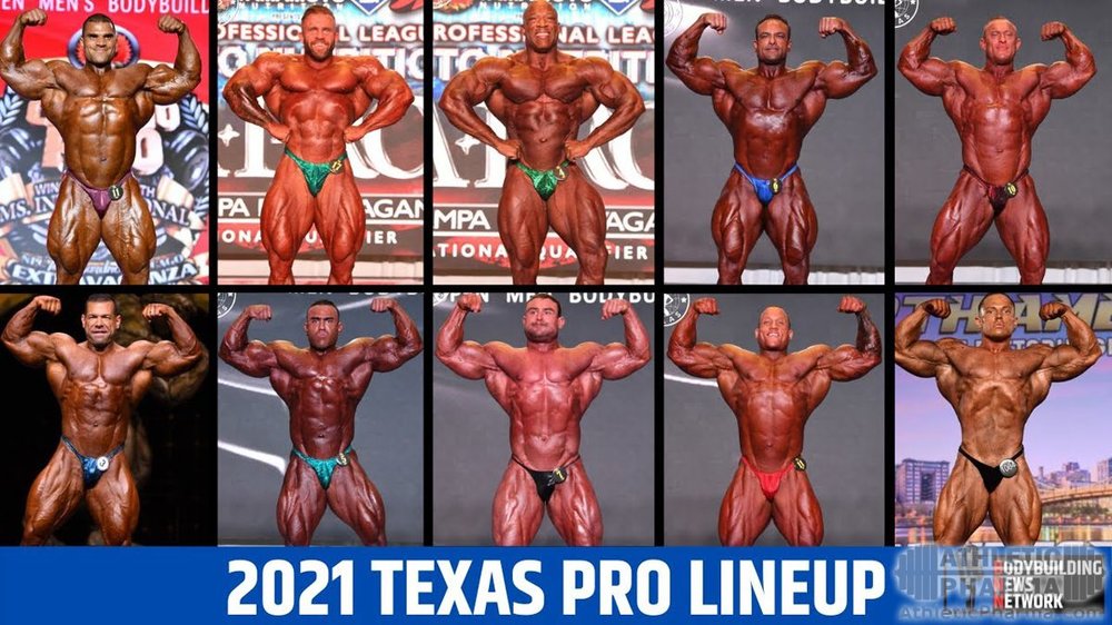 Список бодибилдеров, участники турнира Texas Pro-2021