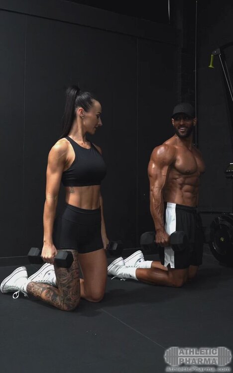 Тренировка пары, парень и девушка