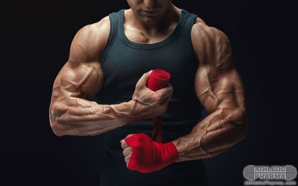 Мускулистые руки у парня