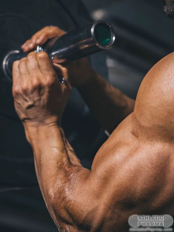 Накаченные мышцы рук у мужчины